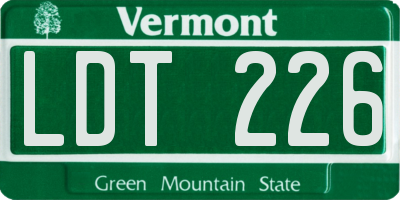 VT license plate LDT226