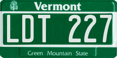 VT license plate LDT227
