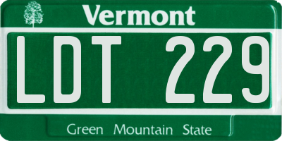 VT license plate LDT229