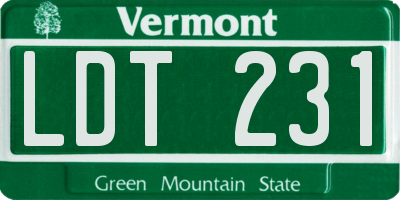 VT license plate LDT231