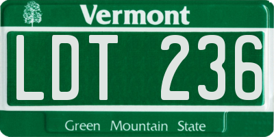 VT license plate LDT236