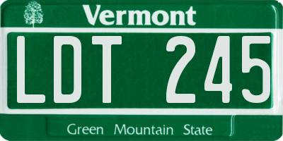 VT license plate LDT245