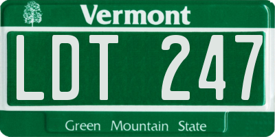 VT license plate LDT247