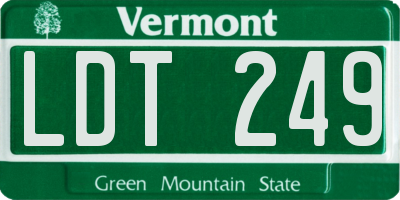 VT license plate LDT249