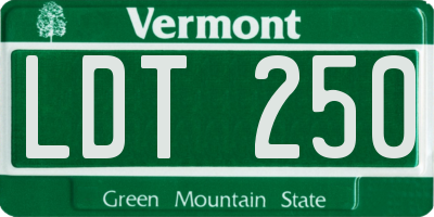 VT license plate LDT250