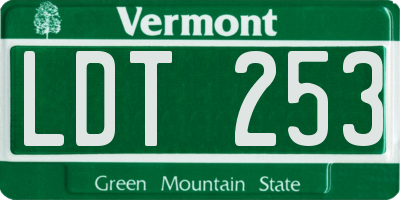 VT license plate LDT253