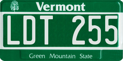 VT license plate LDT255