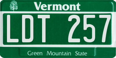 VT license plate LDT257