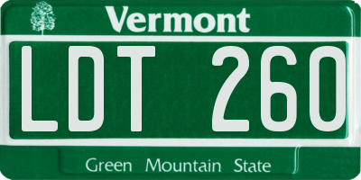 VT license plate LDT260