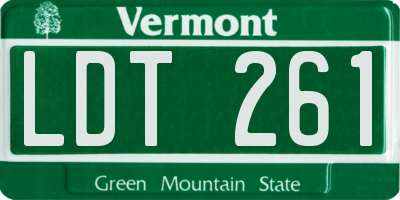 VT license plate LDT261