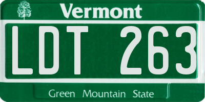 VT license plate LDT263