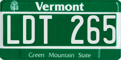 VT license plate LDT265