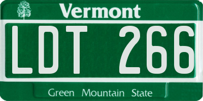 VT license plate LDT266