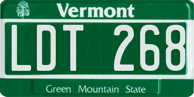 VT license plate LDT268