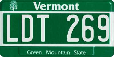 VT license plate LDT269