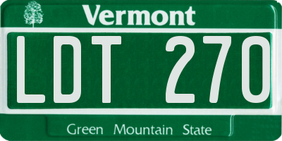 VT license plate LDT270