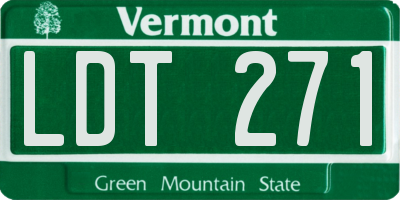 VT license plate LDT271