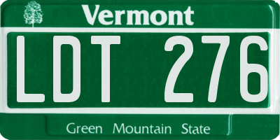 VT license plate LDT276