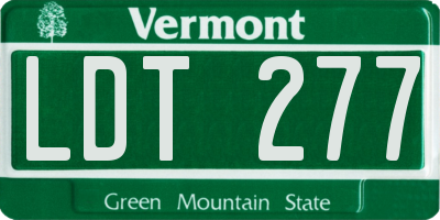 VT license plate LDT277