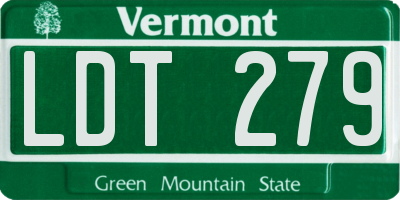 VT license plate LDT279