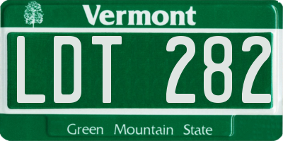 VT license plate LDT282
