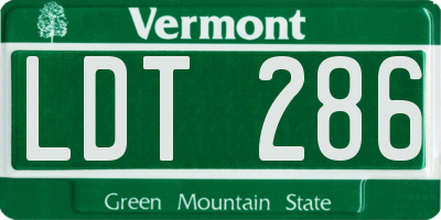 VT license plate LDT286