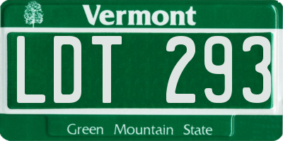 VT license plate LDT293