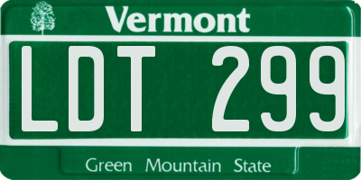 VT license plate LDT299