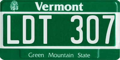VT license plate LDT307
