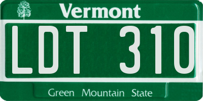 VT license plate LDT310