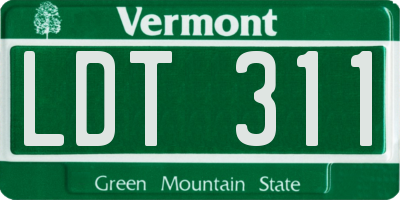 VT license plate LDT311