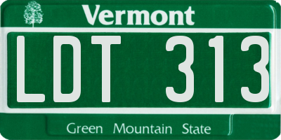 VT license plate LDT313