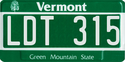 VT license plate LDT315