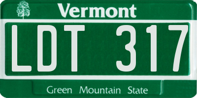 VT license plate LDT317