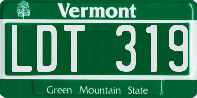 VT license plate LDT319