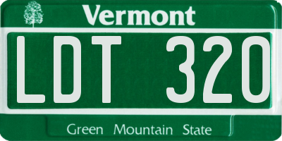 VT license plate LDT320