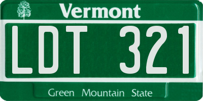 VT license plate LDT321