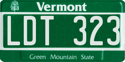 VT license plate LDT323