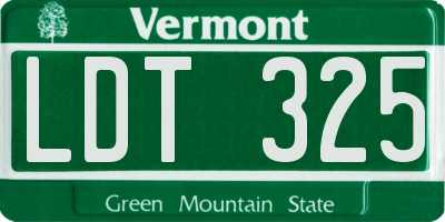 VT license plate LDT325