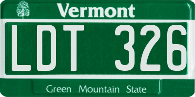 VT license plate LDT326
