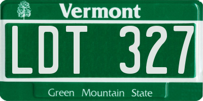 VT license plate LDT327
