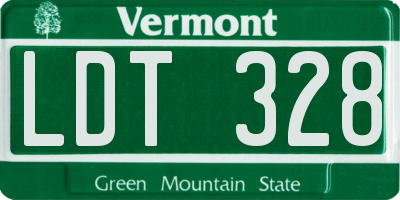 VT license plate LDT328