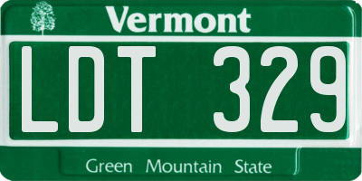 VT license plate LDT329