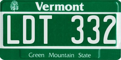 VT license plate LDT332