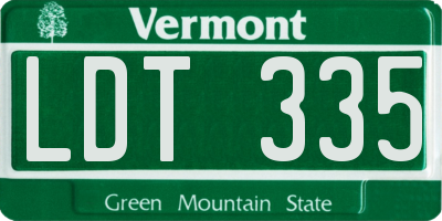 VT license plate LDT335