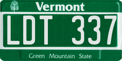 VT license plate LDT337