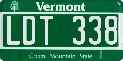 VT license plate LDT338