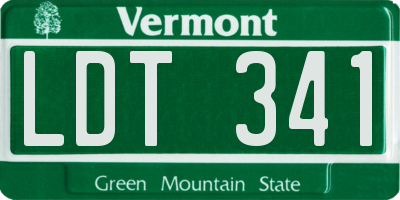 VT license plate LDT341