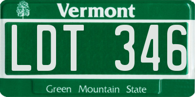 VT license plate LDT346