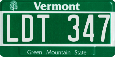 VT license plate LDT347